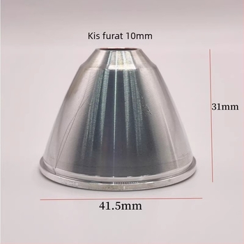 Alumínium vákuum-elektroplazált tükrös lámpatartó kagyló, modell C8, narancshéj felülettel, 41,5x31x10 mm, Cree XHP35/50/70LED kompatibilis