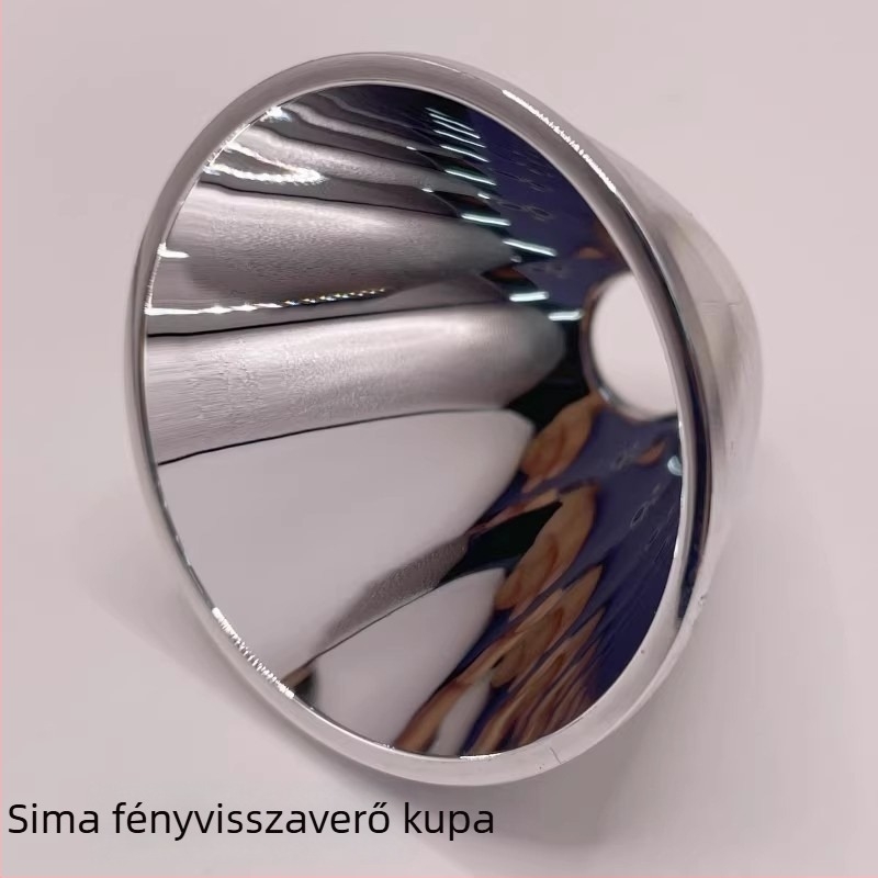 Alumínium vákuum-elektroplazált tükrös lámpatartó kagyló, modell C8, narancshéj felülettel, 41,5x31x10 mm, Cree XHP35/50/70LED kompatibilis