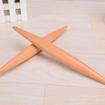 30 cm-es tömörfa sodrófa két csúcsos végével, dupla végű tészta nyújtó gombócokhoz
