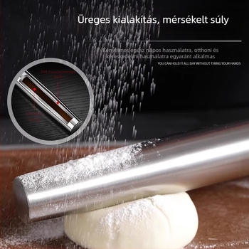 304 rozsdamentes acél tésztanyújtófa, konyhai használatra, élelmiszer-minőségű, tészta és gombóc tészta nyújtásához