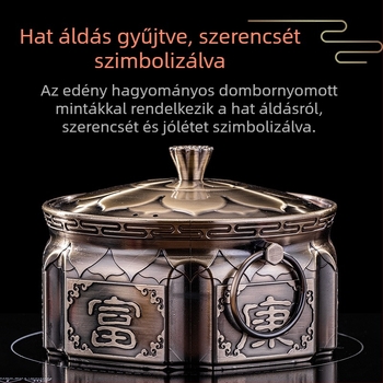 Retro egyszemélyes forrófazék alkoholfőzővel, 304 rozsdamentes acélból