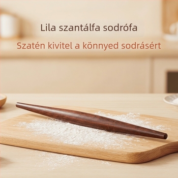 Lila szantálfa tészta nyújtó görgő, nagy tömörfa tészta nyújtó