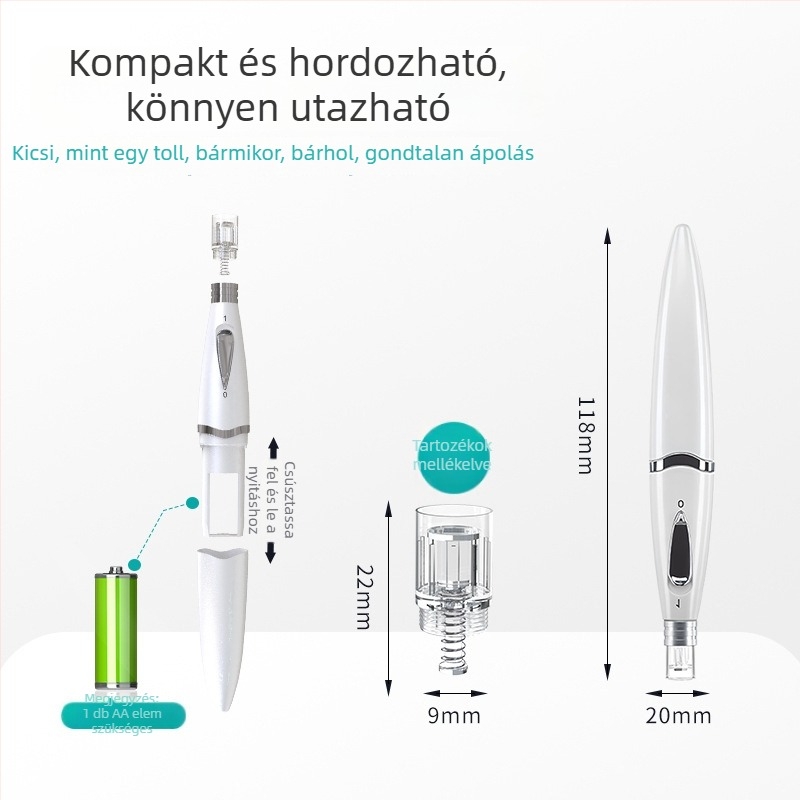 Otthoni mikro-tűs arckezelő eszköz esszencia permeációhoz és nano víz‑fénnyel történő bőrápoláshoz