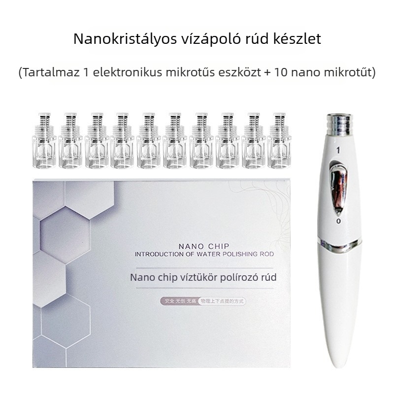 Otthoni mikro-tűs arckezelő eszköz esszencia permeációhoz és nano víz‑fénnyel történő bőrápoláshoz