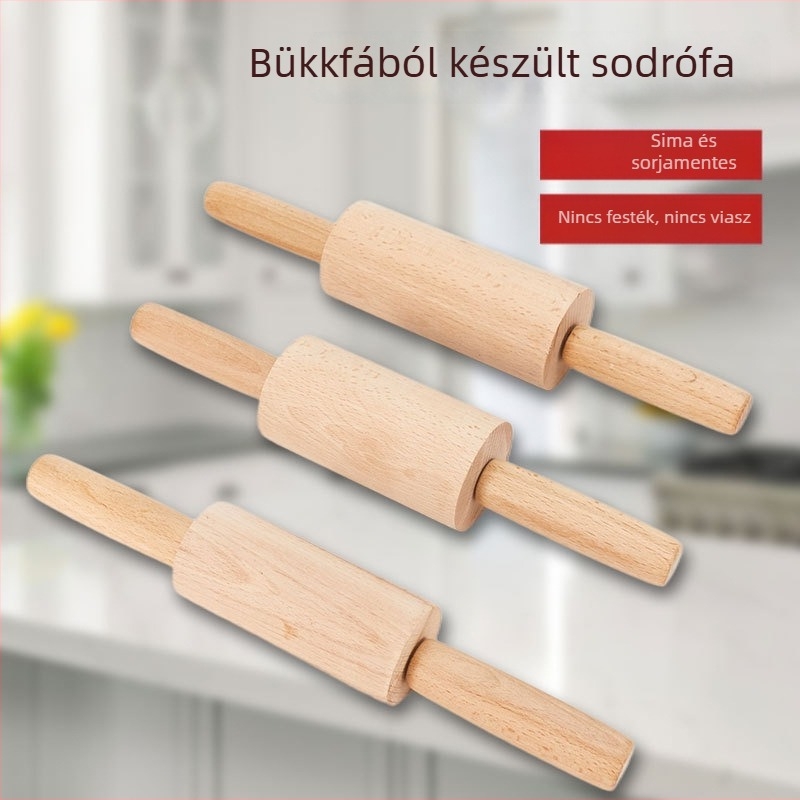 Fából készült sodrófa, egykezes használathoz – könnyű nyújtás, ideális baozi tésztához