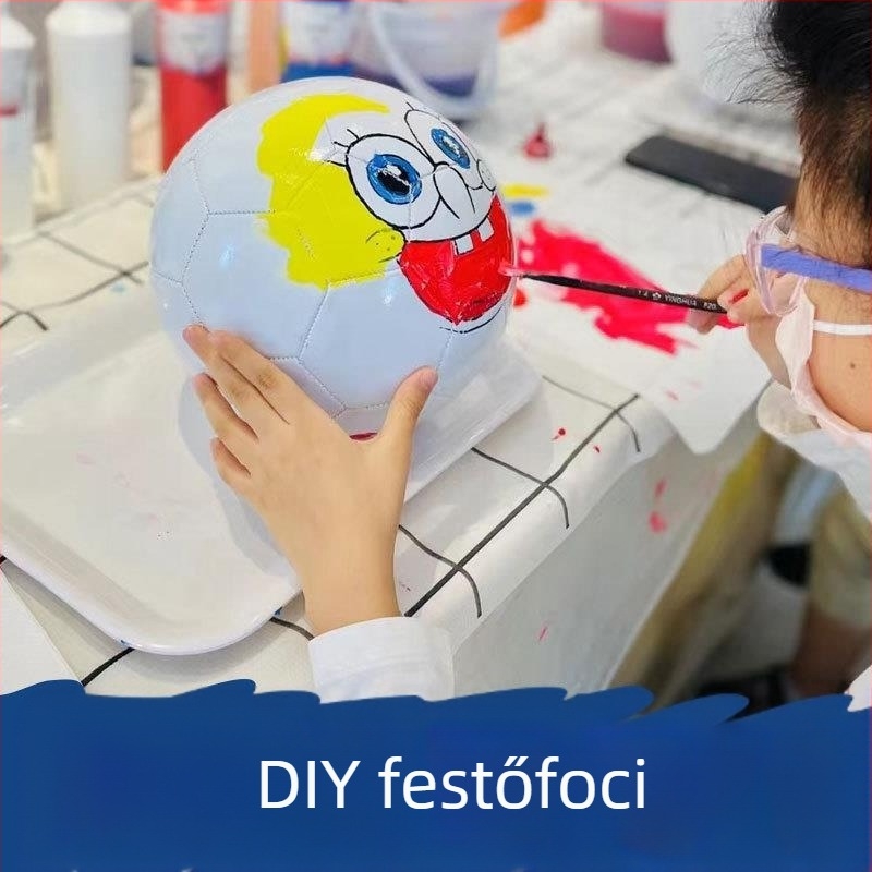 PVC futball DIY graffiti mintával, fehér felülettel, aláírás dizájnnal, méretek 3, 4 és 5, gépi varrás