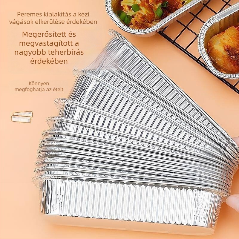 Megvastított téglalap alakú alumíniumfólia tepsi légsütőhöz és sütőhöz, tortaforma
