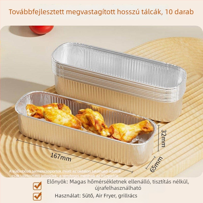 Megvastított téglalap alakú alumíniumfólia tepsi légsütőhöz és sütőhöz, tortaforma
