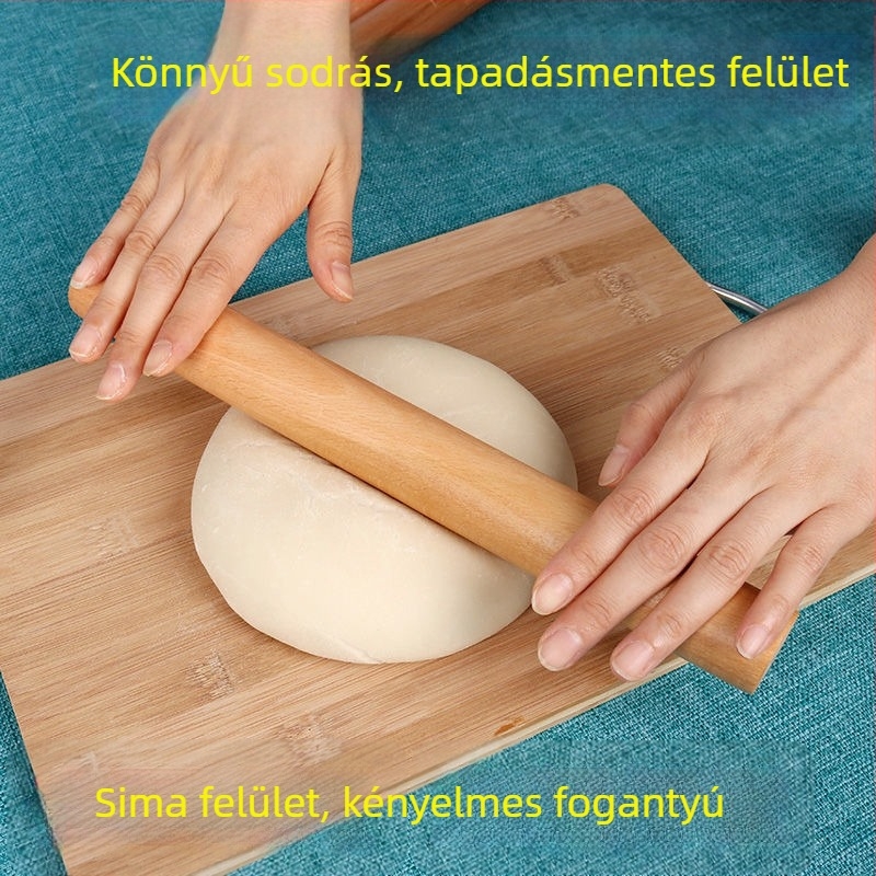 Kaili Nagy méretű tömörfa sodrófa – sima felület, tapadásmentes, tésztához és süteményekhez