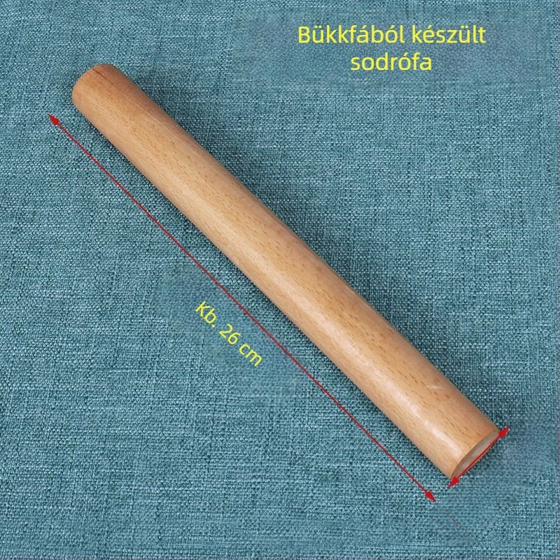 Kaili Nagy méretű tömörfa sodrófa – sima felület, tapadásmentes, tésztához és süteményekhez