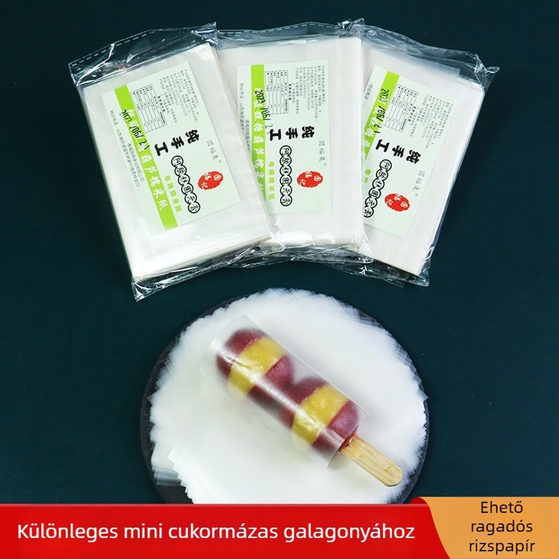 Ehető ragadós rizspapír mini édességekhez, 8 × 12 cm, 500 lapos csomag