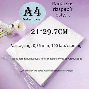 Vékony waferpapír A4-es méretű lap ehető torta képpel díszítéshez, lollipopokhoz és wafer virágokhoz