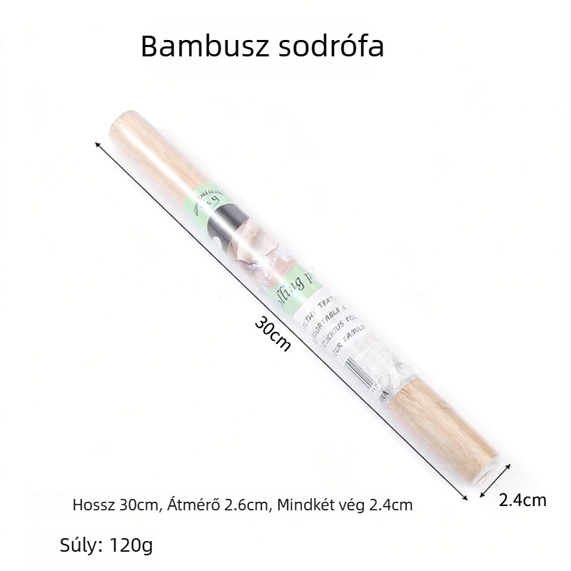 Bambusz konyhai nyújtófa, kis méretű, sütéshez való eszköz