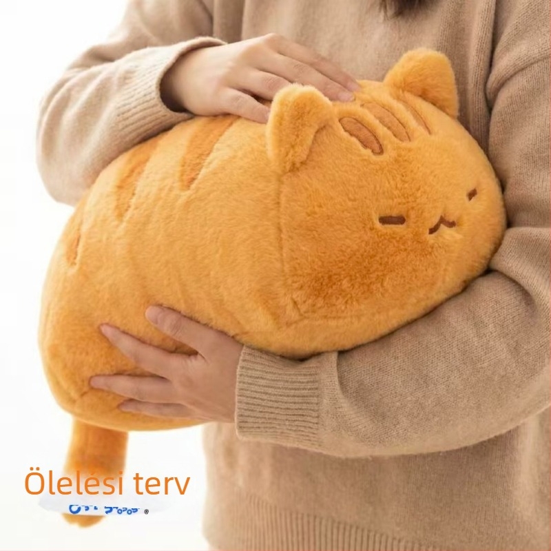 Hug Plan Bread Cat plüss macska baba, édes alvó párna lányoknak, rajzfilmfigurás játék