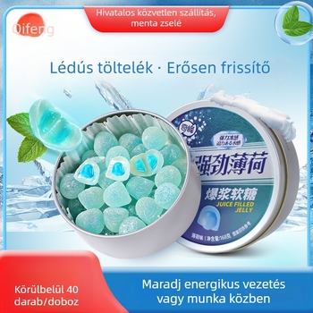 Qifeng Mentás Burst puha cukorka töltelékkel, frissítő falat, 168 g