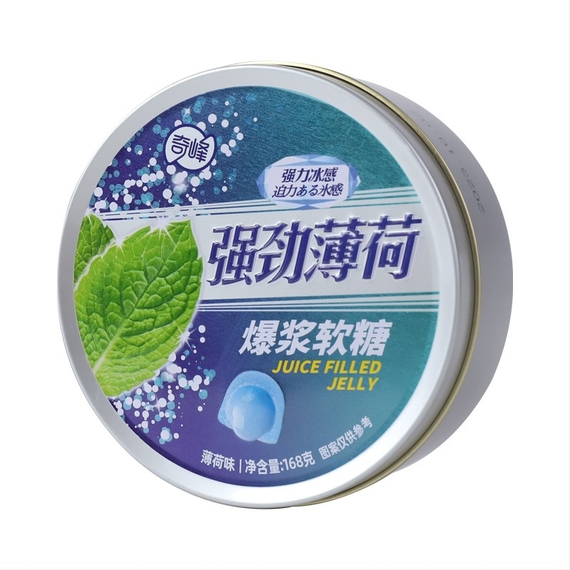 Qifeng Mentás Burst puha cukorka töltelékkel, frissítő falat, 168 g