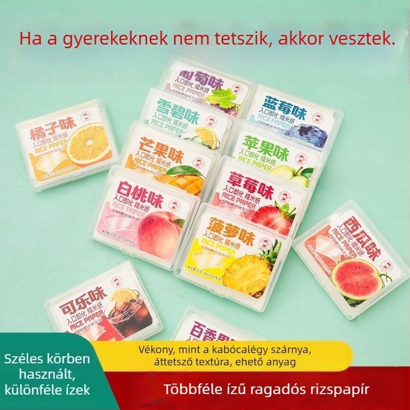Gyerekeknek készült ehető ragadós rizspapír – áfonya és eper íz, DIY édességpapír