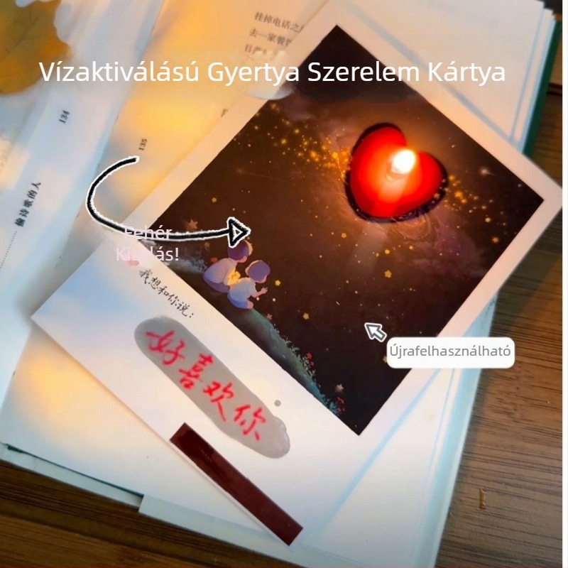 Innovatív vízaktivált rejtett üzenetű üdvözlőlap a szerelem kifejezésére – születésnapra és Valentin-napra