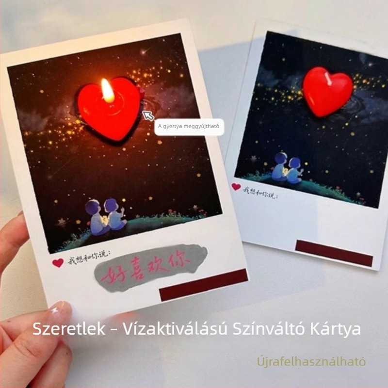 Innovatív vízaktivált rejtett üzenetű üdvözlőlap a szerelem kifejezésére – születésnapra és Valentin-napra