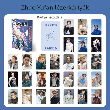 55 lézerkártya Zhao Yufannal, K-Pop sztár – Cortis gyűjtemény, dobozos saját nyomtatású kártyák
