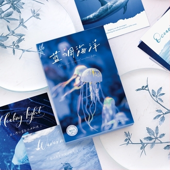 Dobozos képeslapok Blues Ocean sorozat, HD laminált kivitel, egyetemi emlék képeslap