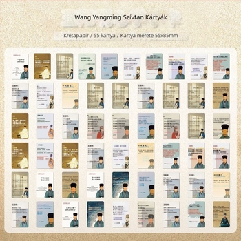 55 darab Wang Yangming Szívfilozófiája kártya — kiváló minőségű nyomtatás, kreatív önfejlesztő kártya készlet