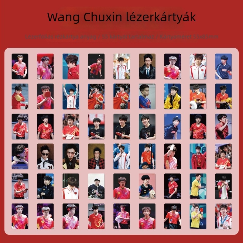 Wang Chuqin lézeres mini kártya LOMO/Polaroid stílusban – saját nyomtatású fotókártya