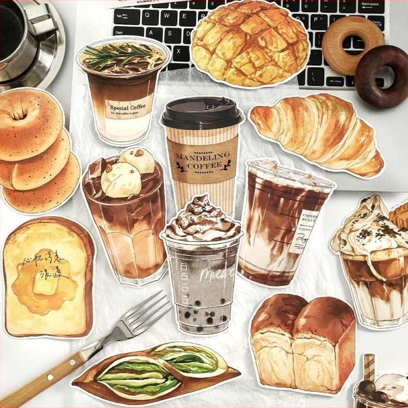 Infeel.Me szokatlan alakú képeslap, Bread Coffee Good Weather sorozat, Amerikai délutáni tea, jegyzetkártya