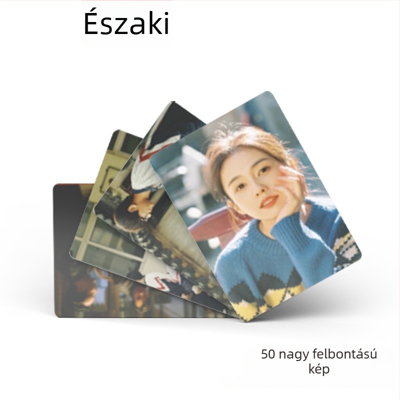 Dobozos készlet 50 mini kártyával, méret 57 × 86 mm, lézeres Lomography-stílusú csillagos képeslapok.