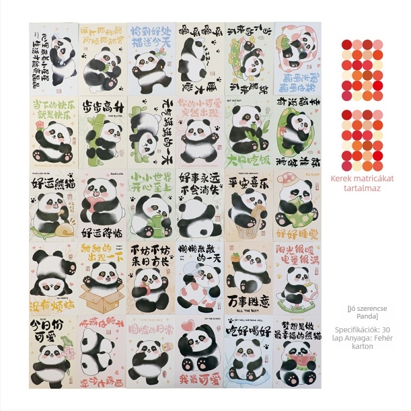 Beixiang 30 darab panda szerencse illusztrációs kártya – letisztult, modern dekoratív falikártyák hálószobához и kerethez
