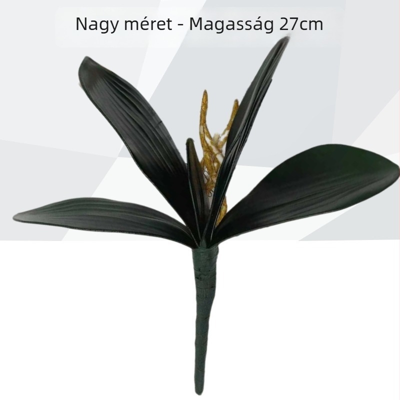 EVA műanyag Phalaenopsis orchidea levelek, sötétzöld, otthoni és szállodai dekorációhoz