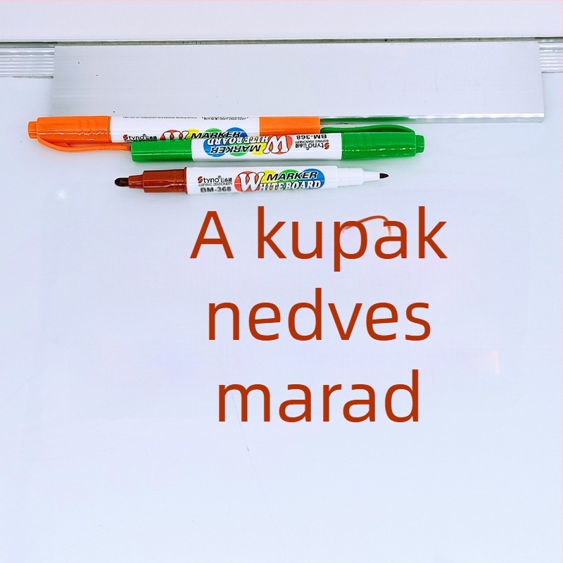 Fehértábla marker készlet, 8 szín, dupla végű, vast és vékony heglyel, vízbázisú, mosható, irodába és otthonra