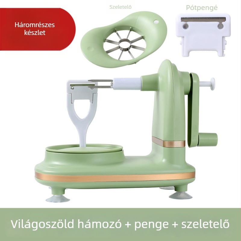 Kézihajtású almahéjító, gyümölcsdaraboló és körtehéjító