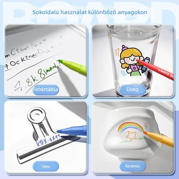 Kaba Bear fehér táblás marker készlet, 8 vagy 12 szín, gyerekeknek, iskolában és otthon, rajz és graffiti, 1 mm hegy