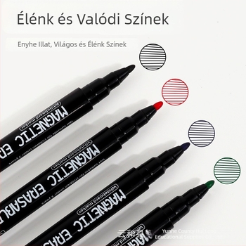 Mágneses színes marker készlet fehér és fekete táblához – kreatív graffiti, könnyű írás és törlés