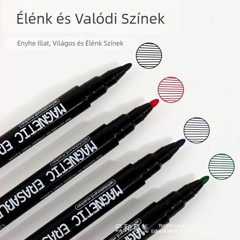 Mágneses színes marker készlet fehér és fekete táblához – kreatív graffiti, könnyű írás és törlés