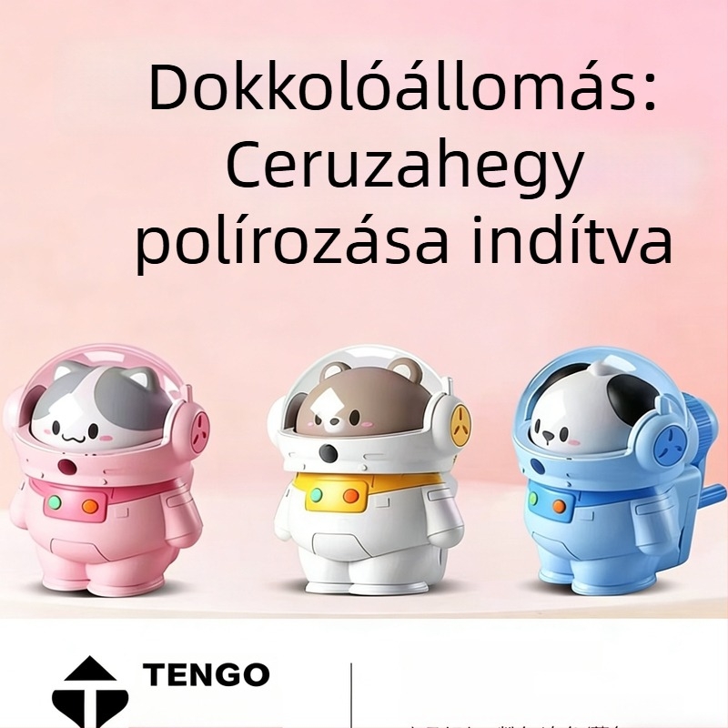 Kreatív ceruzahegyező űrhajós dizájnnal, kézi működtetésű, diákoknak és gyerekeknek
