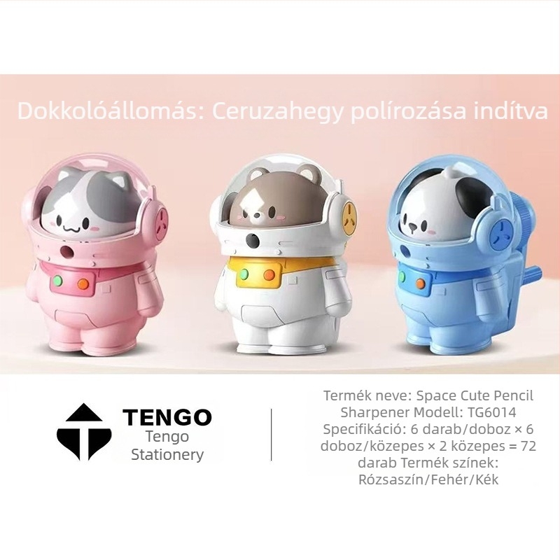 Kreatív ceruzahegyező űrhajós dizájnnal, kézi működtetésű, diákoknak és gyerekeknek