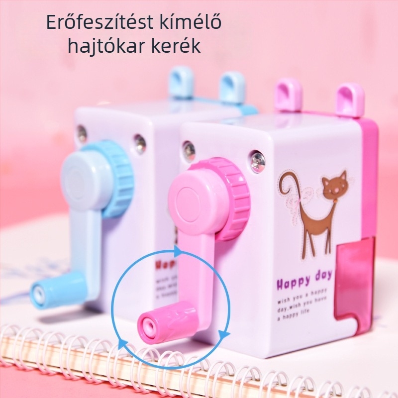 Állat alakú rajzceruzahegyező gyerekeknek, kézi hajtással
