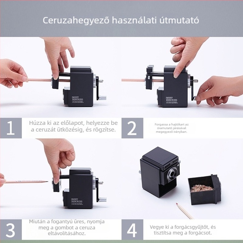 Deli 0668 ceruzavágó dupla nyílású, retro kamera design, kézi forgó mechanizmus, diákoknak