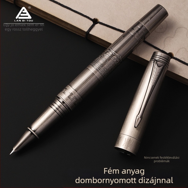 Bad Pen toll egyetlen hegű toll, görbült heg, fém test, vintage dizájn, kis hegyes vég kaligráfiához