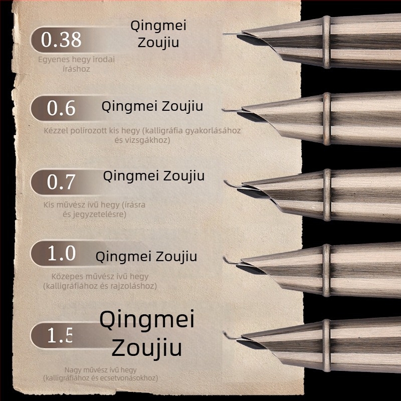 Bad Pen toll egyetlen hegű toll, görbült heg, fém test, vintage dizájn, kis hegyes vég kaligráfiához