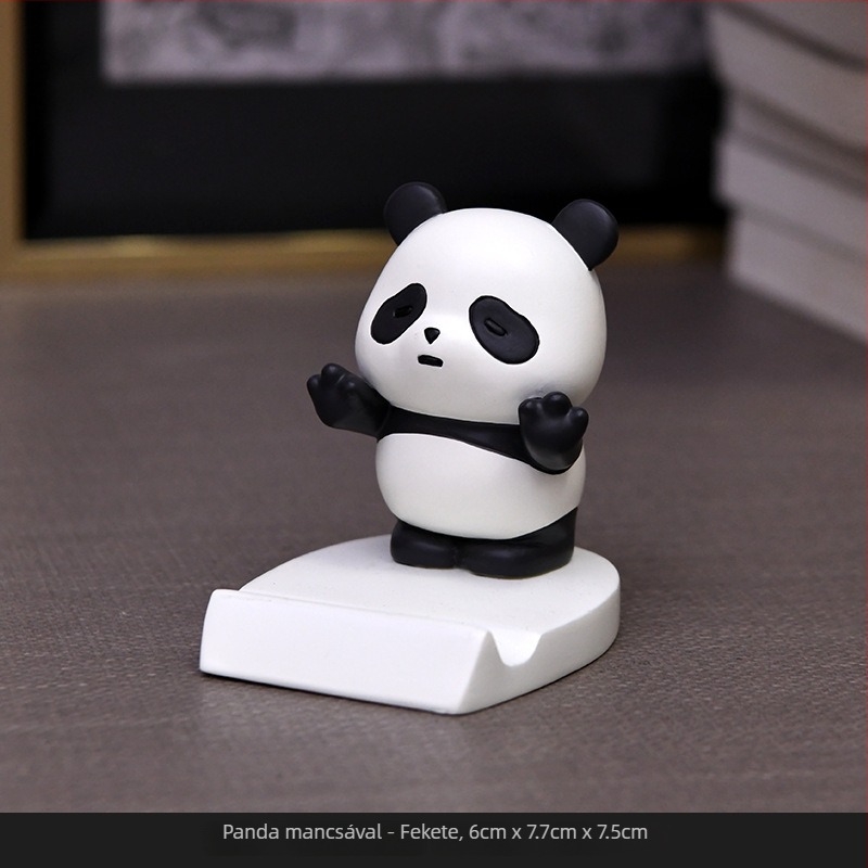 Cuki panda telefon- és tabletatartó – gyanta asztali dísz