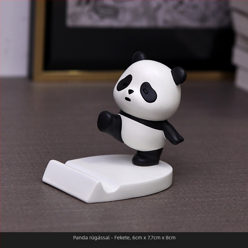 Cuki panda telefon- és tabletatartó – gyanta asztali dísz