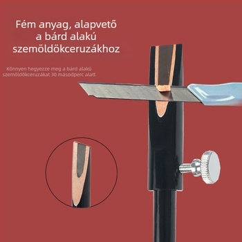 Kétszárnyú ceruzahegyező szemöldökhöz, hengeres tetováló eszköz, fa hegyező U-alakú fém sávval