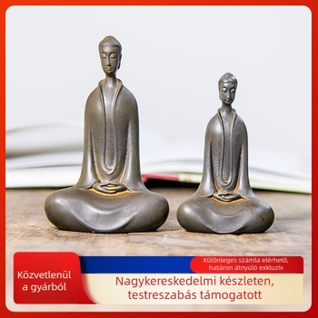 Zen ihletésű, új kínai stílusú Buddha szobor, északi Wei-dinasztia, nappali asztali dekoráció, kézzel készített műgyanta alkotás.