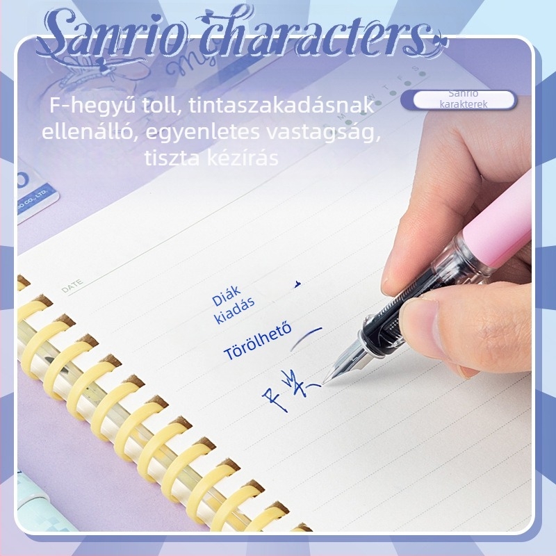 Guangbo Sanrio Blind Box toll F-típusú hegyelekkel, kék tinta, tintatartó, 12 darabos doboz, tartalmaz könyvjelzőt