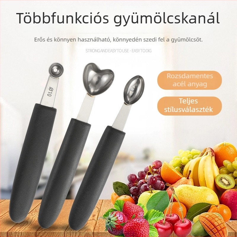 304 rozsdamentes acélból készült gyümölcsgömbök formázója — modern konyhai eszköz
