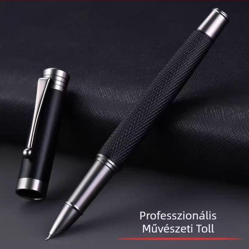 Fém toll üzleti íráshoz, sima írás, rozsdamentes acél hegy, tintatartály, forgó tintabevitel rendszer, modell 175