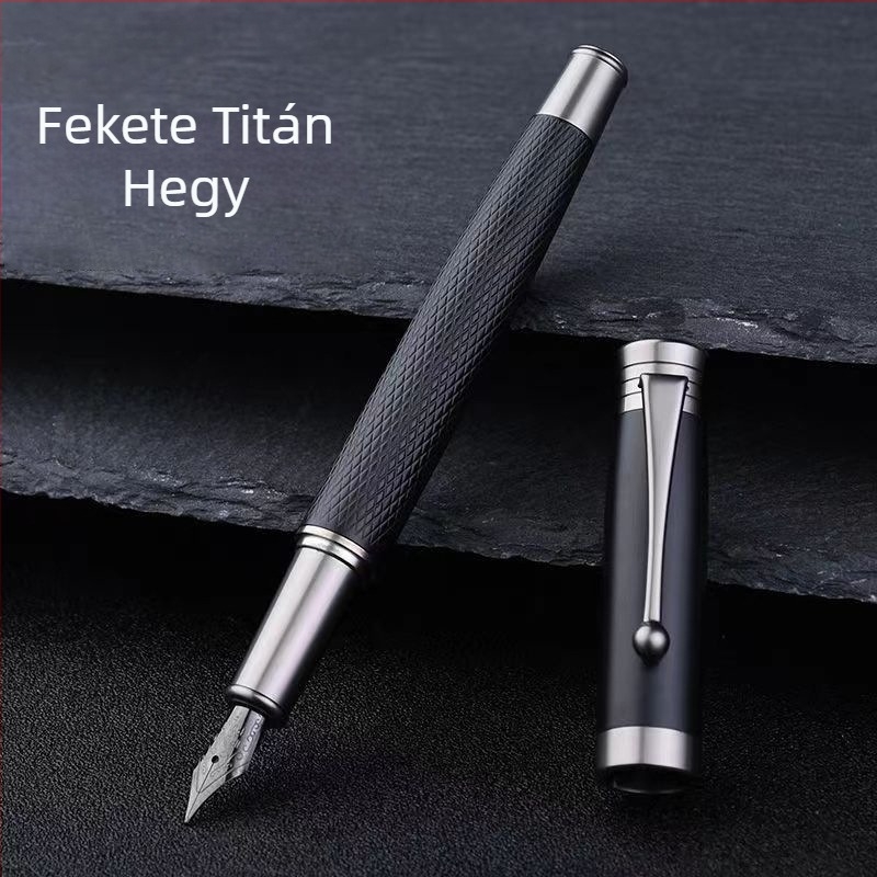 Fém toll üzleti íráshoz, sima írás, rozsdamentes acél hegy, tintatartály, forgó tintabevitel rendszer, modell 175
